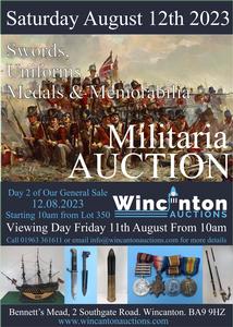 Special Sale of Militaria Saturday 12th August 2023